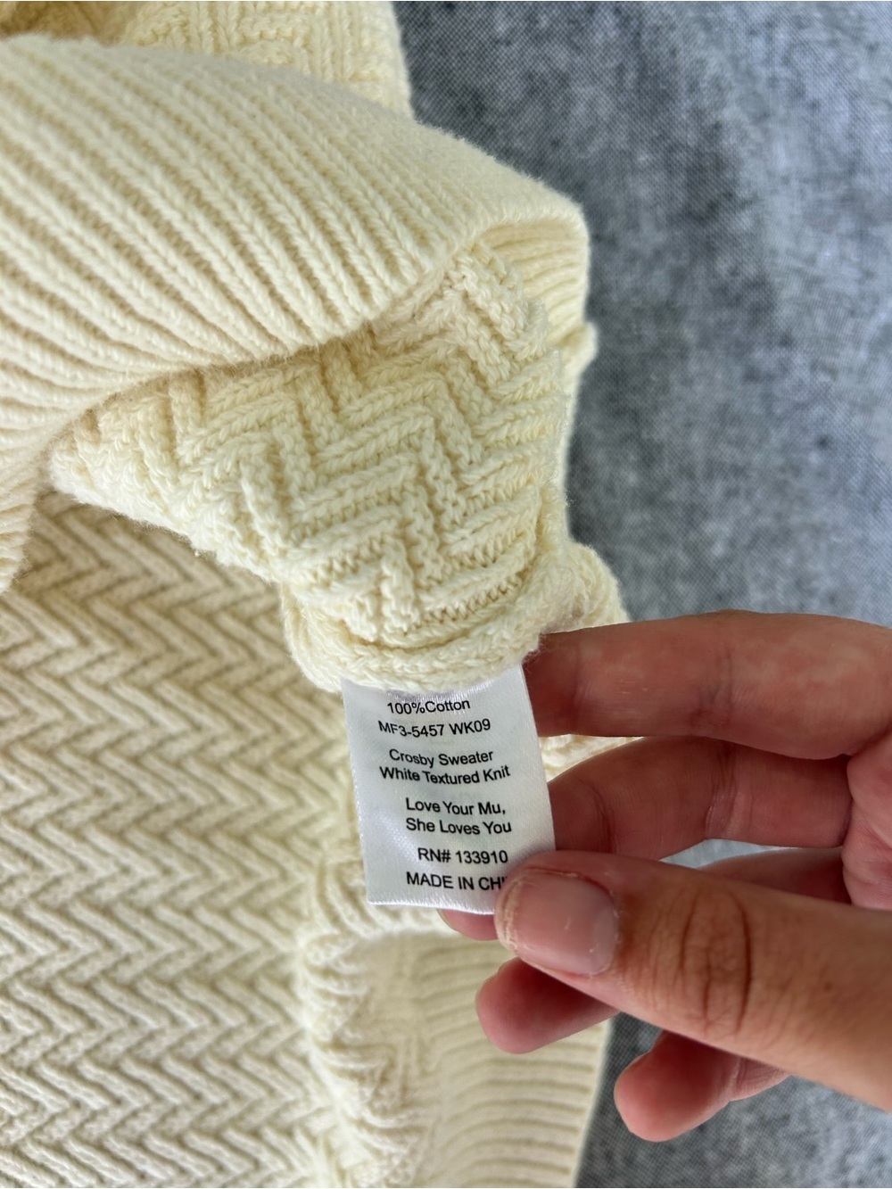 Show Me Your Mumu Crosby Sweater White Textured Knit - Picture 6 of 6